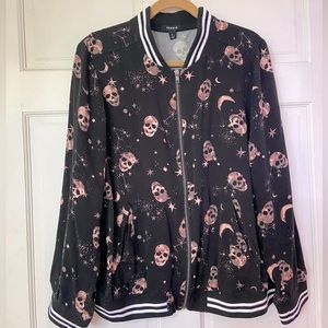 Torrid Skull Print Bomber Jacket